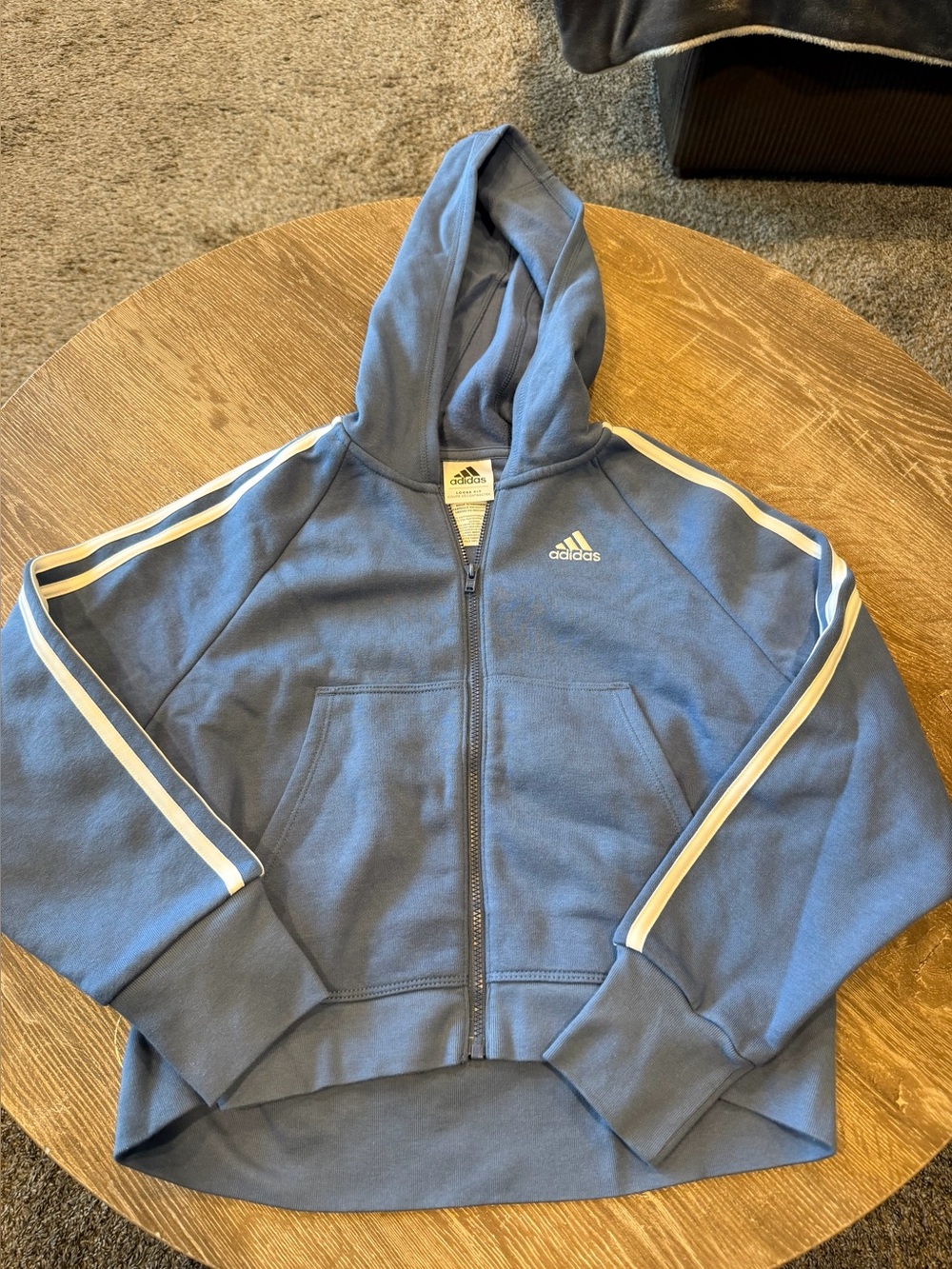 Adidas Girl’s Blue Hooded Zip Jacket